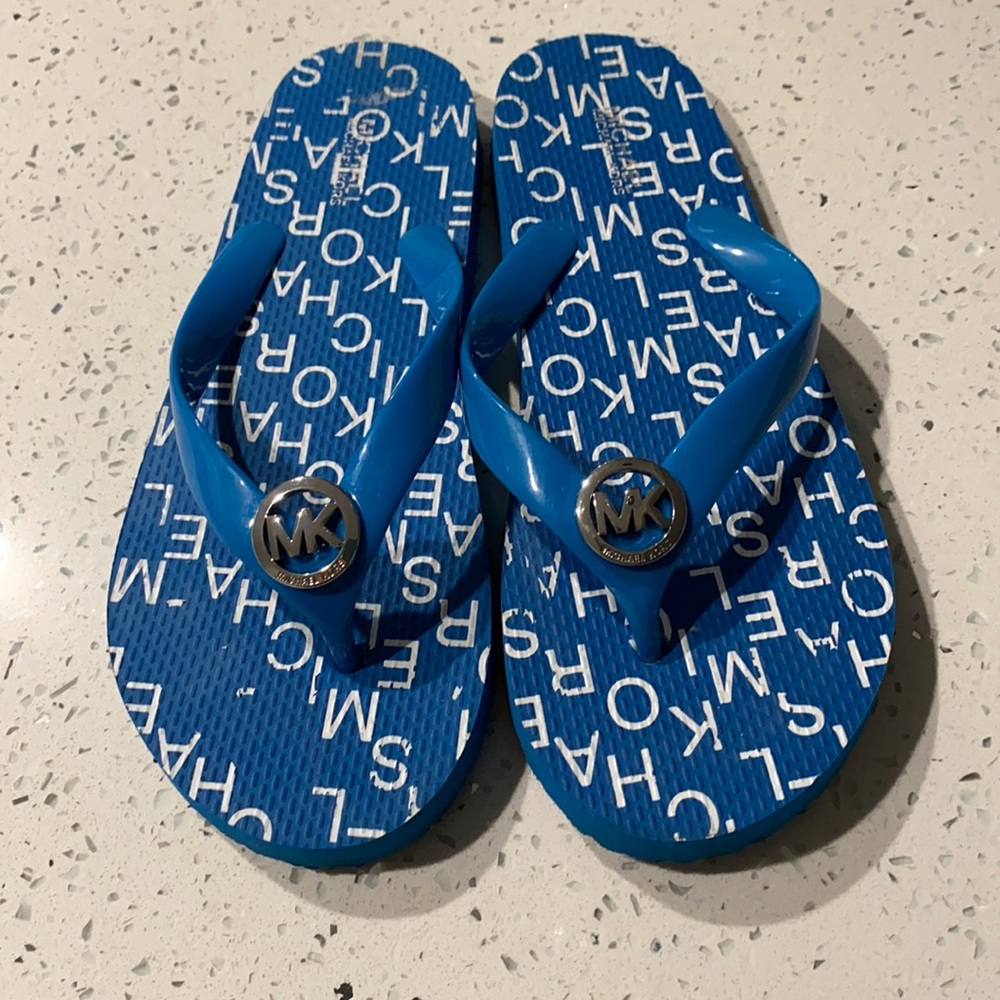 Michael Kors Turquoise Flip Flops